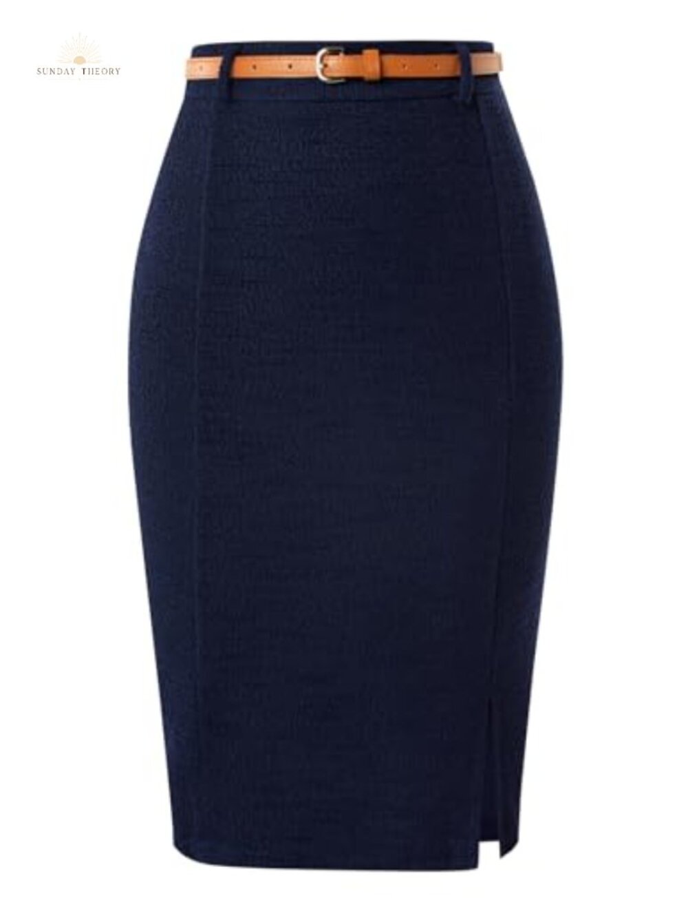 Tweed Pencil Skirt Knee Length with Slit Bodycon Workwear